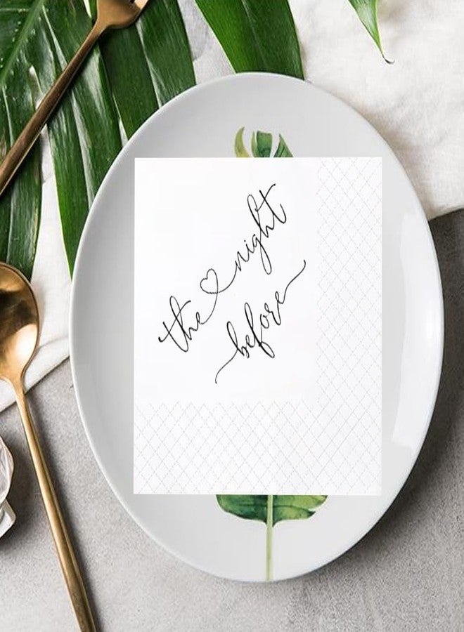 Geloar The Night Before Rehearsal Dinner Cocktail Napkins, The Night Before Party Supplies Paper Napkins in Bulk for Rehearsal Dinner Wedding Beverage Table Decor 2-Ply, 5x5 Inches (50, Black) - Image 4